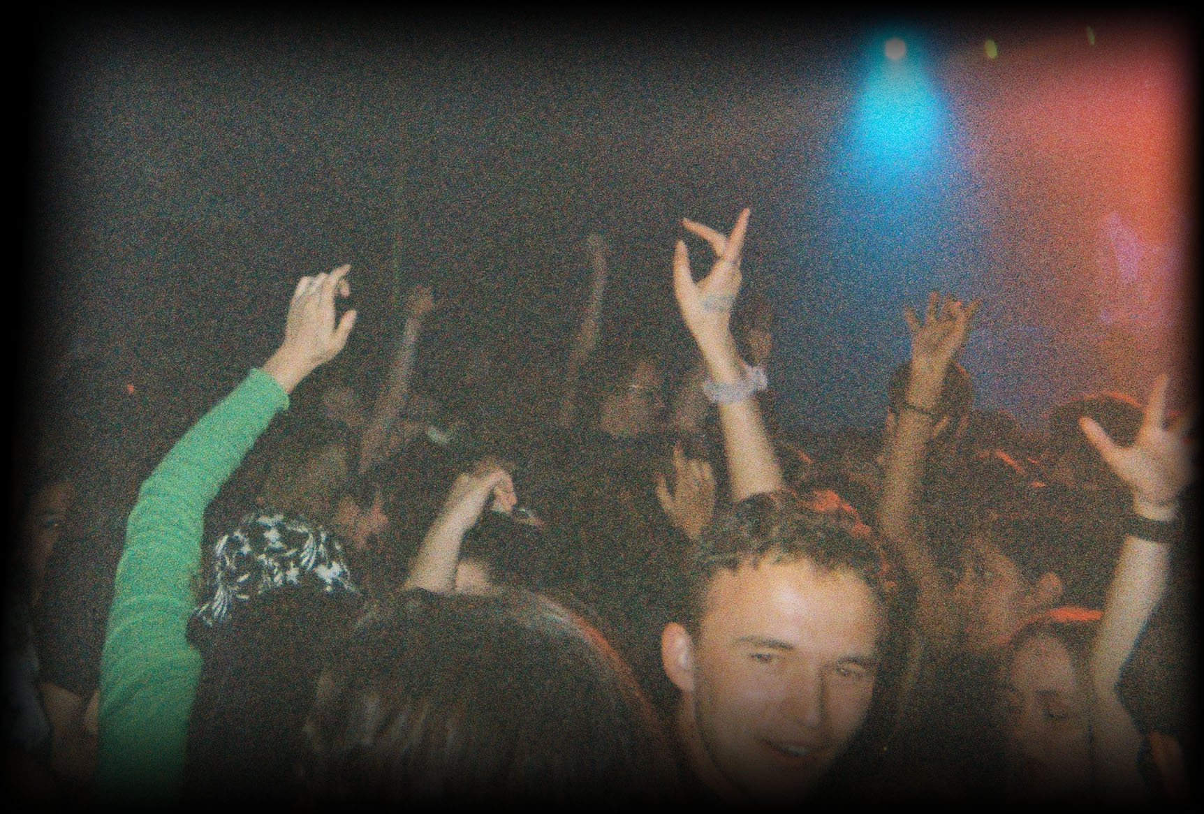 A crowded dancefloor at a WXYC event.
